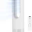 Bladeless Fan,22Inch Cooling Tower Fan 80 Oscillating with Remote, 9H Timer, 8 Speeds, Portable Quiet Cooling Fan for Indoor, Bedroom, Home Office (White)