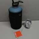 Coolflask 128 oz Gallon Water Bottle Insulated with Straw&3 Lids, Water Jug Large Stainless Steel Metal Vacuum Wide Mouth for Sports, Gym or Office, Non-BPA Keep Cold 48H Hot 24H, Samurai Cyan