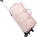 seyfocnia Rolling Garment Bag,Rolling Duffle Bag with Wheels Rolling Garment Bags for Travel with Shoe Pouch Carry On Bag Weekender Bags Garment Duffel Bag for Women-Pink