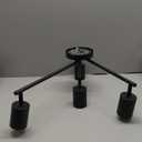 4 Light Track Lighting Kit Kitchen, Black Track Lighting Fixtures Ceiling, 4 Way Modern Flexible Spot Track Lighting, Industrial LED Lights for Room Hallway Bedroom(GU10 Socket, Bulb Not Included)