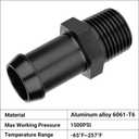 EVIL ENERGY 1/2" NPT Male to 3/4" Barb Fitting Adapter Straight Aluminum Black