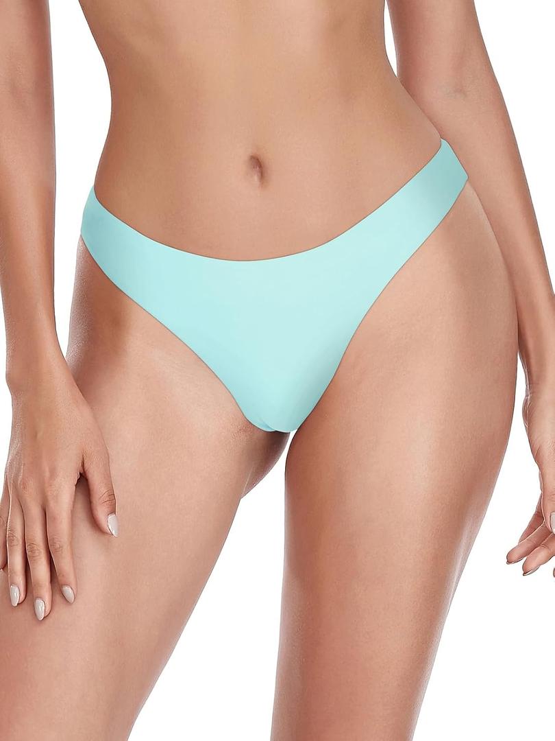 RELLECIGA Women's Cheeky Bikini Bottom,  Large, Eggshell Blue