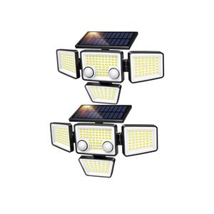 LYWALT Solar Outdoor Lights - 3000LM 188 LED Motion Sensor Outdoor Lights, 4 Heads Security Light,IP65 Waterproof, Easy Install,270°Wide Angle Flood Wall Light with 3 Modes for Backyard Yard (4 Pack)