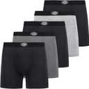 Dickies 5 Pack Mens Boxer Briefs With Pouch, Moisture Wicking Performance Underwear For Men L