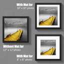 Tiblue 12x12 Picture Frames Black Made of Solid Wood Display Pictures 10x10 or 8x8 with Mat or 12x12 without Mat – Each 12x12 Inch Square Photo Frames with 2 Mats for Wall or Tabletop Mount, Set of 2