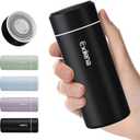 UpgradedExllena Small Insulated Water Bottle 8 oz/250ml Mini Insulated Water Bottle for Hot & Cold Drinks, Perfect Small Water Bottle for Travel, Purse...(Black)