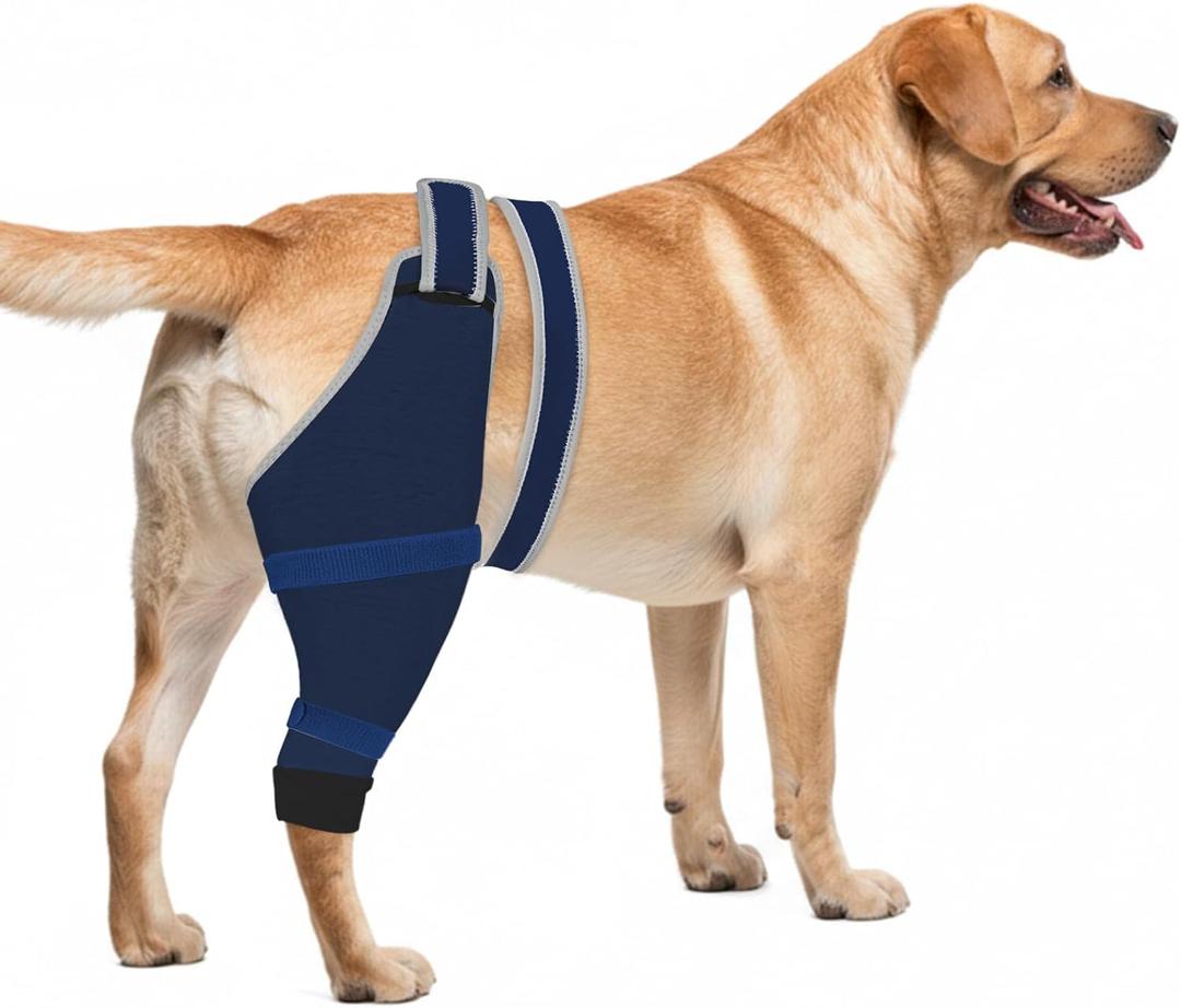 Dog Sleeve for Rear Legs to Stop Licking, Upgraded Recovery Sleeve for Hind Back Leg Wounds,TPLO, ACL Surgery, Light Comfortable Cone Alternative, Right,S, Blue
