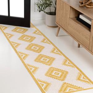 JONATHAN Y TSN202C-28 Lior Geometric Moroccan Diamond Yellow/Cream 2 ft. x 8 ft. Indoor/Outdoor Runner Rug, Pet Friendly, Non Shedding, Stain Resistant, Easy-Cleaning for Home, Patio, Backyard, Porch (2' x 7'10" (Rectangular)) JONATHAN Y TSN202C-28 Lior Geometric Moroccan Diamond Yellow/Cream 2 ft. x 8 ft. Indoor/Outdoor Runner Rug, Pet Friendly, Non Shedding, Stain Resistant, Easy-Cleaning for Home, Patio, Backyard, Porch (2' x 7'10" (Rectangular))