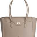 LOVEVOOK Laptop Bag for Women Soft Leather Work Bag, Office Shoulder Tote Purse Professional Briefcase with Flap Design