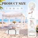 Hosuly 20 Pcs Boho Beach Cabana Picnic Set, Fringe Canopy, White