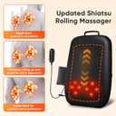 Shiatsu Back Massager with Heat, 4D Deep Tissue Massage for Pain Relief, Portable Rechargeable Electric Back Massager for Chair Home Office Car,Gift-Ready for Men Women