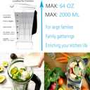 Blender Pitcher 64oz, Compatible with 5200 5000 5300 6300 VM0101 VM0103 VM0197 Classic/Commercial Series, Blender Container Jar Cup,Updated Prevents Rust and Leaks