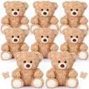 Liliful 8 Pieces 8 Inch Bear Stuffed Animal Bulk Stuffed Animals Gift Plush Toys Bear Party Favors for Baby Shower Centerpieces Wedding Birthday Party Gifts Supplies (Light Brown)