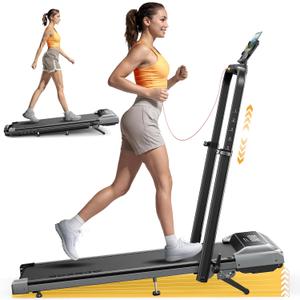 Walking Pad Treadmill with Incline, 2 in 1 Foldable Treadmills for Home Small Office, 300lbs Portable Compact Under Desk Treadmill with App, Remote Control and LED Display