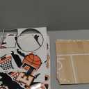 gisgfim Basketball Bulletin Board Decoration Set with Background Paper & Borders Cutouts Let The Madness Basketball Sport Bulletin Board Decor for Classroom School Game Craft Supplies(Basketball)