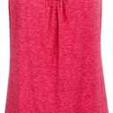 Hibelle Womens Scoop Neck Cute Racerback Yoga Workout Tank Top (Large, 1# Watermelon Red)