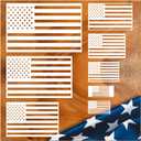 Pkqon Large American Flag Stencil Star Stencils for Painting 50 Stars Military Template for Flag Patriotic Wood Burning Stencils for Spray Painting on Shirt Project Crafts Wooden (Flag one)