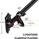 Yeesun Flag Pole,6FT American Flag Pole & Bracket-Flagpoles for 3 x 5 Flags Holder for House Porch & Outdoor,Tangle Free and Wall Mount Flag Pole Kit (Without flag,Black)
