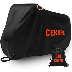 Bike Cover WaterProof Outdoor 210D, 1-2 Bikes Stationary - Heavy Duty Oxford Tear Resistant and Windproof Outdoor Storage Bicycle Cover, Bike Cover for Ebikes Comes with Carry Bag
