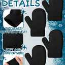 SATINIOR 3 Pairs Toddler Magic Stretch Mittens Little Girls Soft Knit Mitten Baby Boys Winter Knitted Gloves (Black)