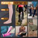 Doc Miller Open Toe Compression Socks, 20-30 mmHg, Toeless Compression Sleeves for Legs, Knee High Stockings for Shin Splints, Varicose Veins, Travel, Calf Support & Muscle Recovery, Men & Women, Pair, X-Large, Skin/Nude