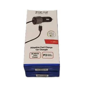 Set 2 Pack ZGEAR Fast Charge Car Charger - 30 Watt - 6 Foot For USB C