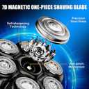 7 Head Magnetic Shaver Head Replacement for Freebird/SHPAVVER/Wyklaus/Cyruzi Head Shaver Bald Men - Universal Fit for Most Brand Shavers, Head & Face Grooming (Black/2Pack)