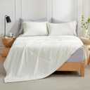 Cozy Bliss Cooling Comforter Queen Size, Cooling Blankets for Hot Sleepers and Night Sweats, Cream Summer Comforter for Queen Size Bed, Breathable Soft Lightweight Silk Smooth