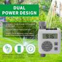 Sprinkler Timer, Programmable Irrigation Water Timer for Garden Hose, Solar/Battery Dual Power & Professional Leak-Proof Design, Rain Delay/Auto/Manual Watering System, Gray (Grey)