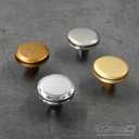 Alzassbg 6 Pack Matte Gold Cabinet Knobs, 1-1/4 Inch Diameter Round Kitchen Knobs for Cabinets and Drawers AL6104MGP (Single Hole Knobs)