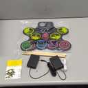 Electronic Drum Set, 10 Pads Roll-up Drum Practice Pad with Drum Pedals & Sticks, Built-in Speaker with Headphone Jack, Great Christmas & Birthday Gift for Kids (multi-colored)