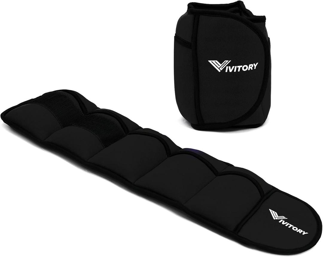Vivitory Adjustable Ankle Weights for Women & Men, Leg Weights 2 to 10 Lbs, Arm Weights, Ankle Wrist Weights Set for Strength Training, Jogging, Gymnastics, Aerobics, Physical Therapy (Black)