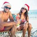 WorldBazaar 12OZ Hawaii Christmas Plastic Cups 100 PCS Clear Disposable Snowman Santa Claus Drinking Cups Cold Beverage Coffee Holiday Winter Party Supplies