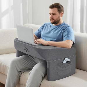 Reading Pillow for Bed for Tall Adults, Extra Large Ergonomic Backrest with Arm Rests, Firm Foam Support Pillow for Reading, Gaming, Working, Watching TV