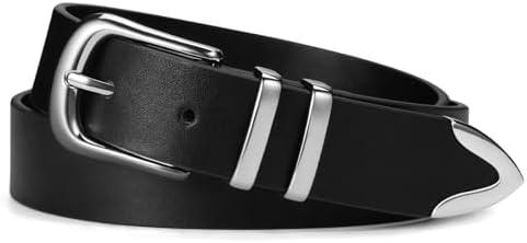 VATAN Women Leather Belt for Jeans Dresses Pants Fashion Ladies Casual Waist Belt with Gold Buckle