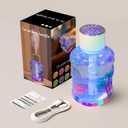 APSARAS Wireless Car Diffuser for Essential Oils, Dual Nozzle Battery Powered Humidifier,Smart Car Air Freshener Diffuser with Colourful Lights and Various Spray Modes for Car Office Home (White)