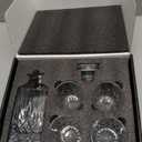 LIGHTEN LIFE Whiskey Decanter Set for Men - Whiskey Decanter with 4 Whiskey Glasses in Gift Box, Non-Lead Glass for Bourbon and Liquor - Perfect for Dad, Husband, Retirement, Whiskey Lovers