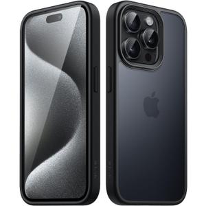JETech Matte Case for iPhone 15 Pro 6.1-Inch, Shockproof Military Grade Drop Protection, Frosted Translucent Back Phone Cover, Anti-Fingerprint (Black)