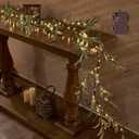 Hairui Lighted Artificial Olive Garland 6FT 96 LED Fairy Lights Battery Operated, Faux Vine Lights with Timer for Spring Christmas Holiday Fireplace Decoration