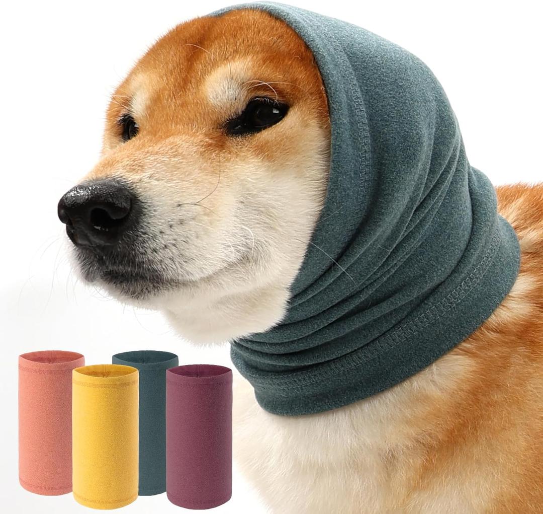 Dog Calming Hoodie, Hematoma Ear Wrap, Quiet Head Cover Sleeves Ear Covers for Bath, Thunderstorms (M-Head Circle(12.6"~16.5"), Blue)