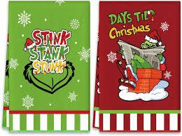 Christmas Grinch Kitchen Towels, Grinch Bathroom Hand Towels, Grinch Christmas Decorations, Grinch Kitchen Towels, Grinch Bathroom Decor, Housewarming Gift, Host Hostess Gift