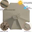 EliteShade USA 9FT Patio Umbrella Replacement Covers 8 Ribs Market Umbrella Canopy Cover (CANOPY ONLY) (Khaki)