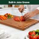 3-Piece Set Bamboo Cutting Board for Kitchen - Crack-Resistant Wood Chopping Boards with Deep Juice Grooves, Pre-Oiled Butcher Block for Meat, Vegetables & Cheese, Carbonized