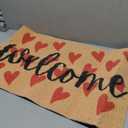 Tinideya Valentines Welcome Mat for Indoor Doormat 30 x 18'' Heart Love Front Door Welcome Mat Non Slip Backing Washable Soft Kitchen Rugs for Valentines Home Entrance Decoration