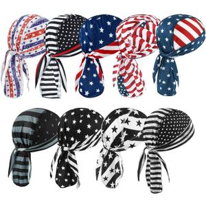 DOCILA 9 Pcs Do Rags Skull Cap Men Women Helmet Liner Head Bandana Motorcycle Durags Caps Cycling Beanie Sports Accessories