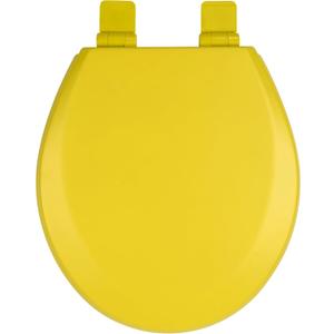Toilet Seat, Slow Close, Soft Touch, Ultra-Smooth Matte Finish (No Orange-Peel Texture), Premium Moulded Wood, Quick Release, PIKLiDS (Yellow, Round)