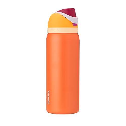 Owala FreeSip Insulated Stainless Steel Water Bottle with Straw for Sports, Travel, and School BPA-Free Sports Water Bottle, 32 oz, Citrus Crush