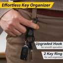 DELSWIN Carabiner Lanyard Keychain, Heavy Duty Key Chains for Car Key with 2 Key Rings, Multifunctional black Keychains for Men and Women