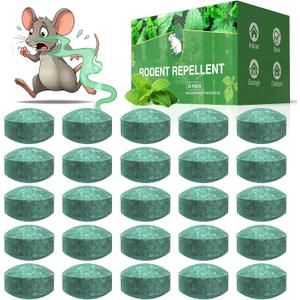 Pest Rodent Repellent, 25 Pack Peppermint Oil Mouse Traps Balls for Rat Mice, Ant, Roach, Spider, Squirrel, Insect Control Mouse Deterrent for Indoor Outdoor Use, for Garden & Home, Family & Pet Safe