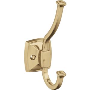 Amerock H37002CZ | Kinsale Double Prong Decorative Wall Hook | Champagne Bronze Hook for Coats, Hats, Backpacks, Bags | Hooks for Bathroom, Bedroom, Closet, Entryway, Laundry Room, Office